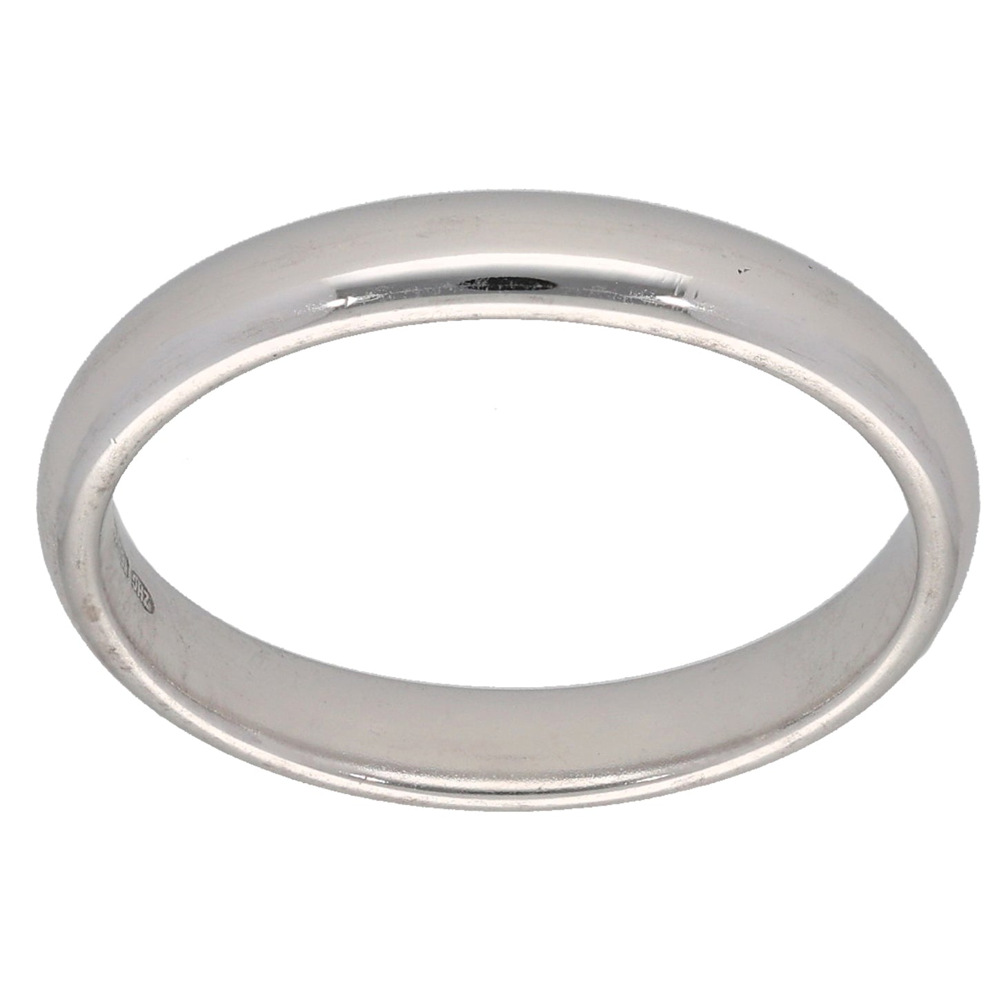 18ct White Gold Plain Wedding Ring Size M