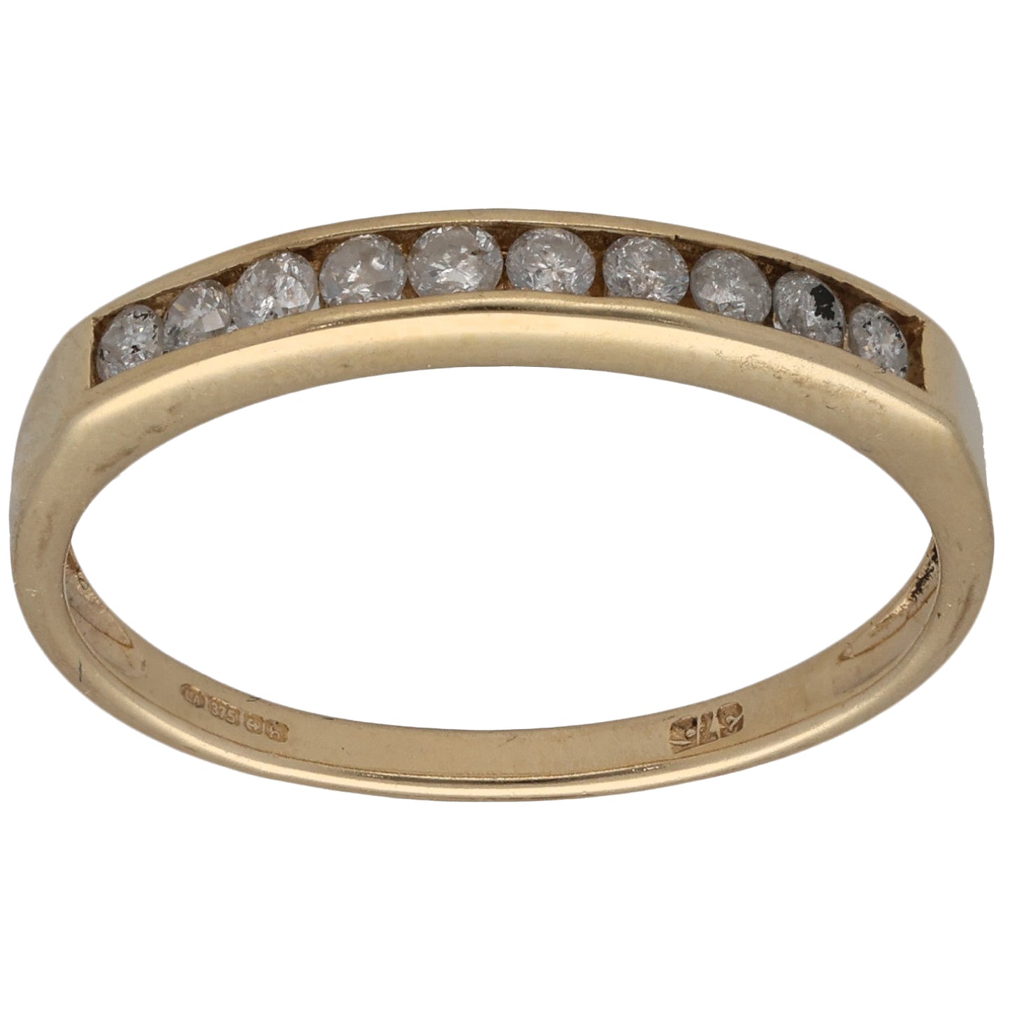 9ct Gold 0.20ct Diamond Half Eternity Ring Size O
