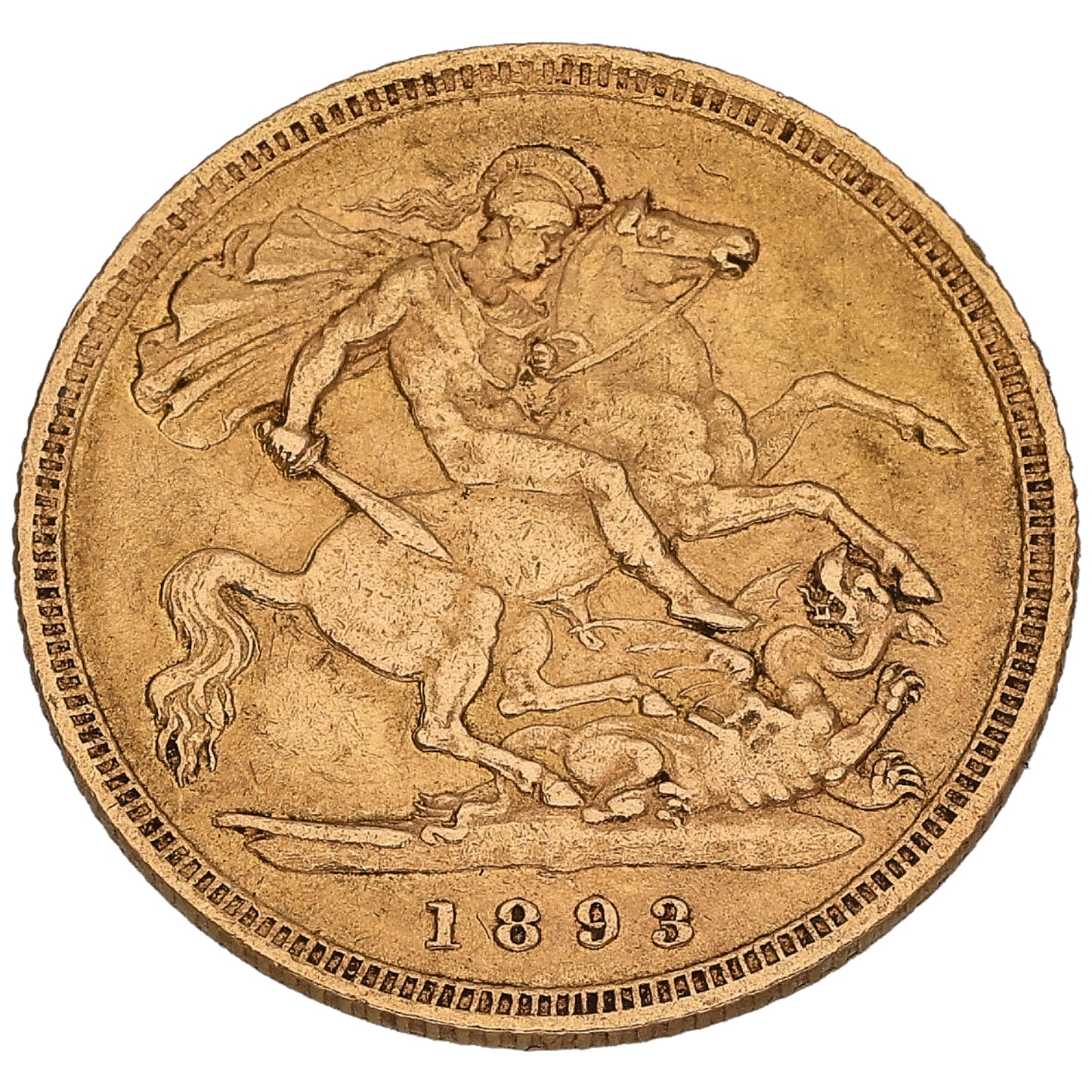 22ct Gold Queen Victoria Half Sovereign Coin 1893