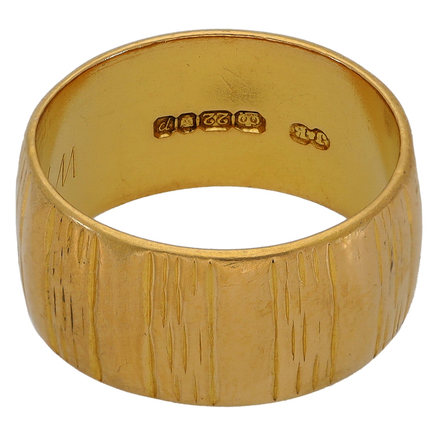 22ct Gold Patterned Wedding Ring Size K