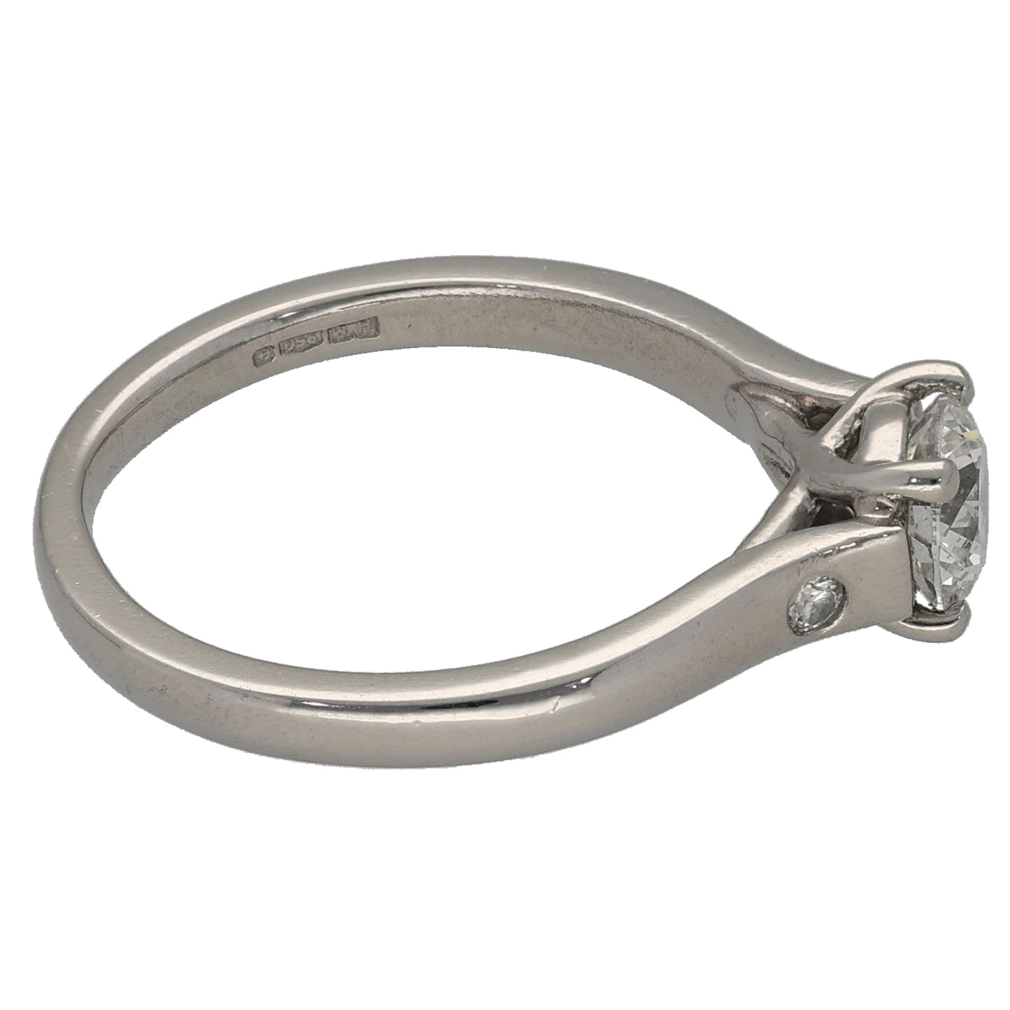 Platinum 0.64ct Diamond Trilogy Ring Size K