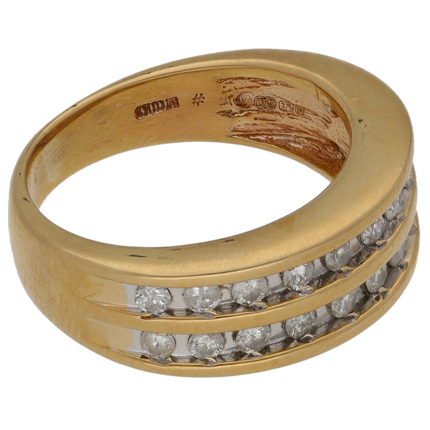 9ct Gold 0.44ct Diamond Dress/Cocktail Ring Size L