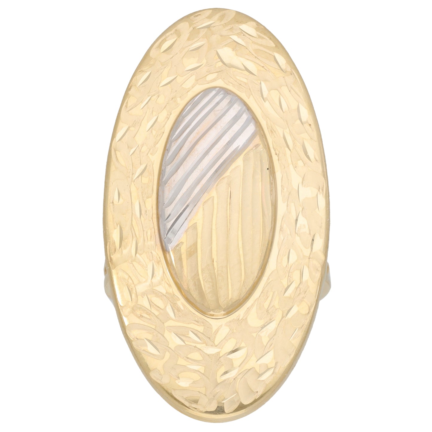 14ct Bi-Colour Gold Dress/Cocktail Ring Size P