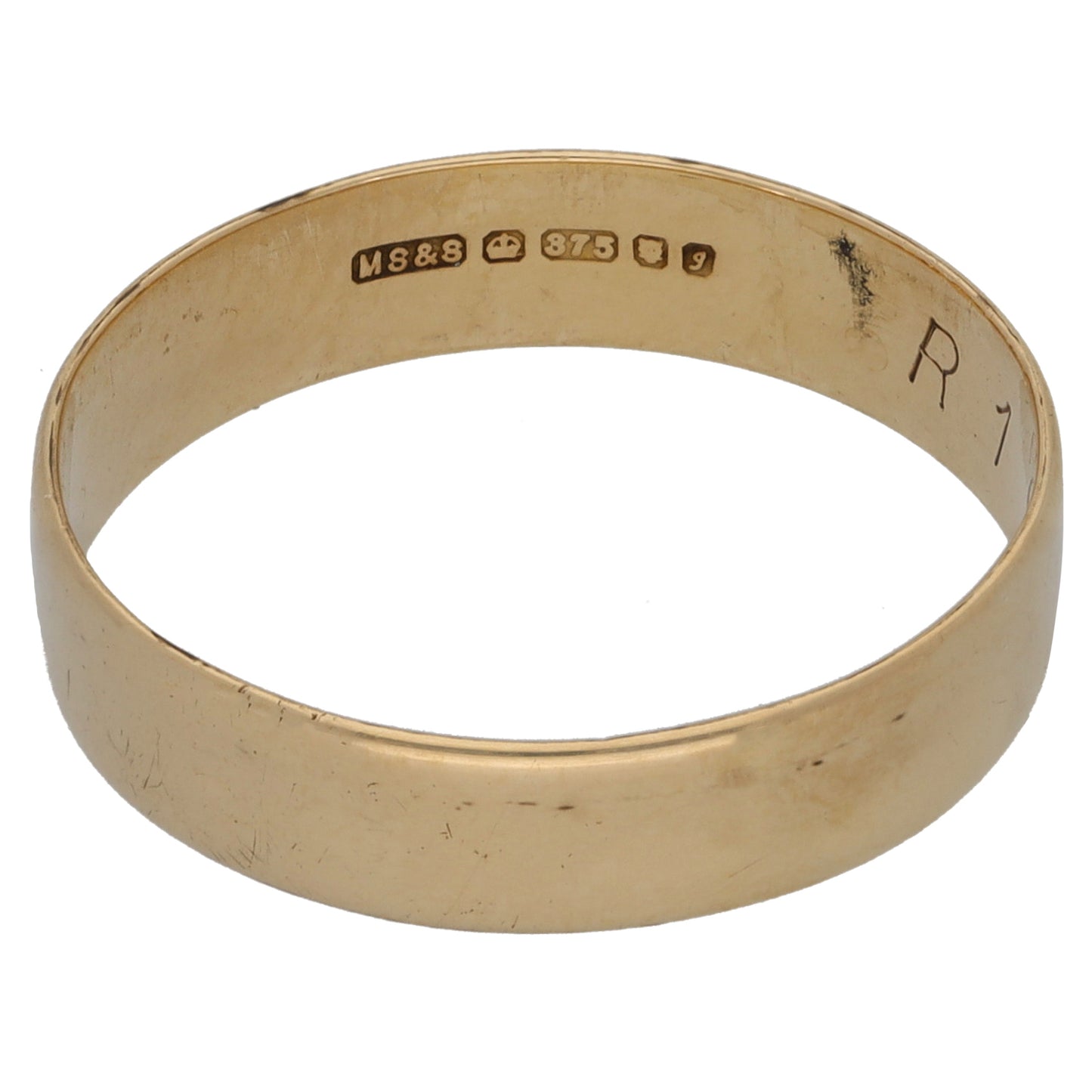 9ct Gold Plain Wedding Ring Size S
