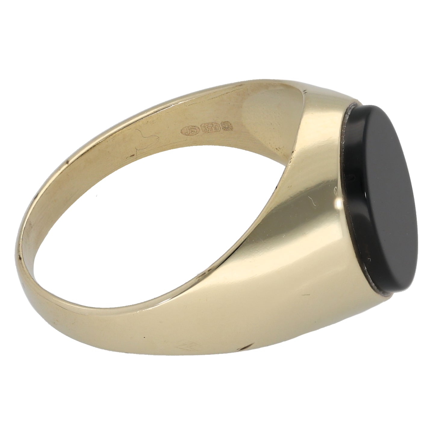 9ct Gold Onyx Signet Ring Size R