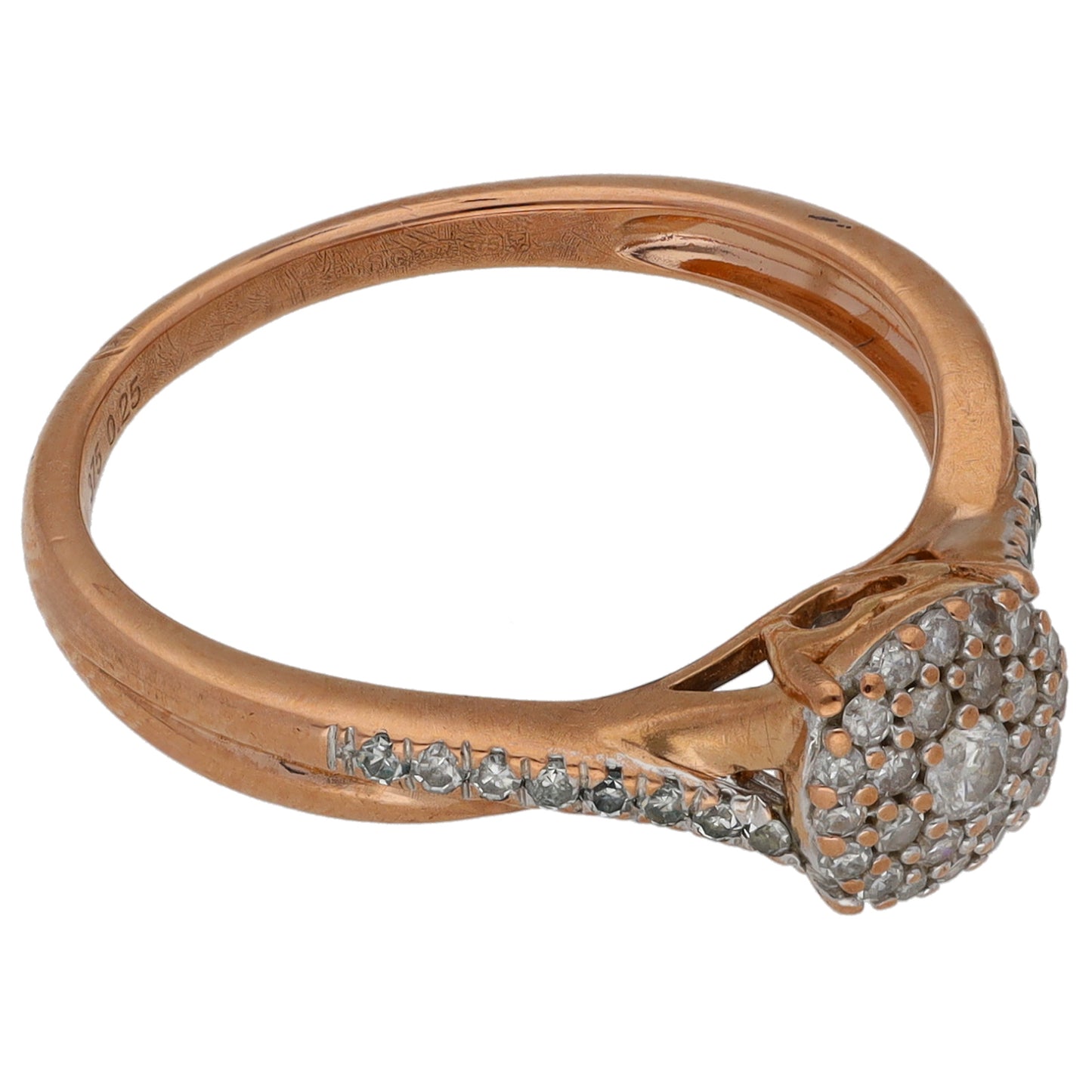 9ct Rose Gold 0.25ct Diamond Dress/Cocktail Ring Size M