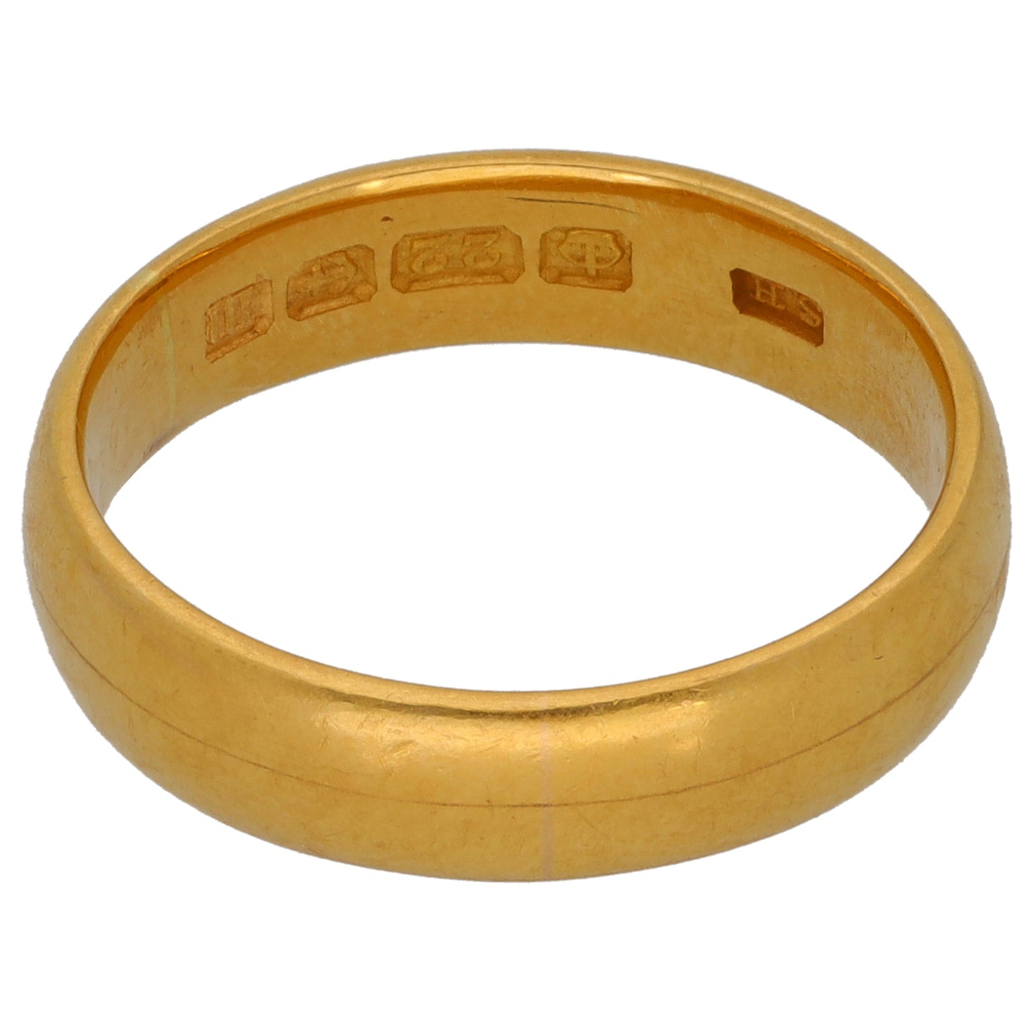 22ct Gold Plain Wedding Ring Size N