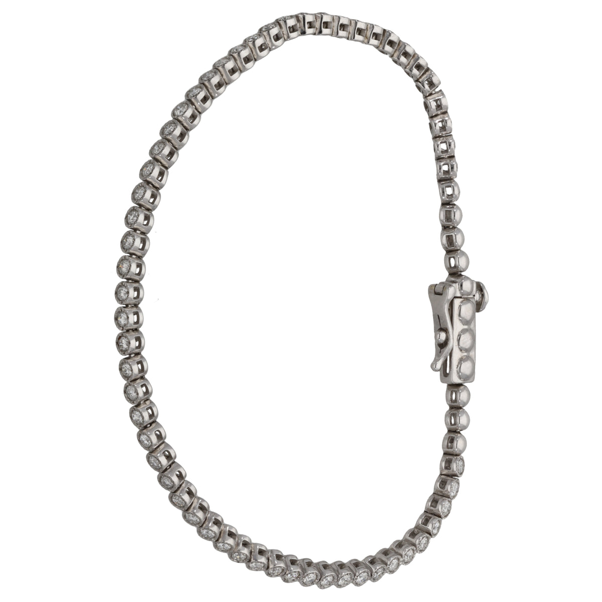 9ct White Gold 0.87ct Diamond Line/Tennis Bracelet