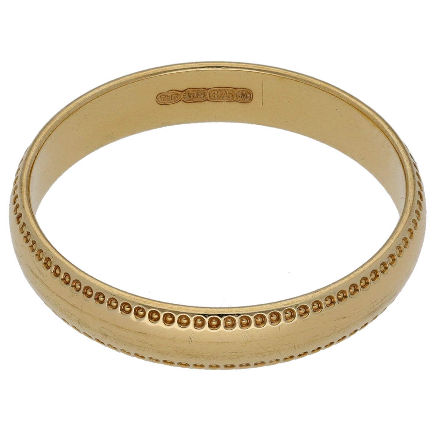 9ct Gold Patterned Wedding Ring Size V