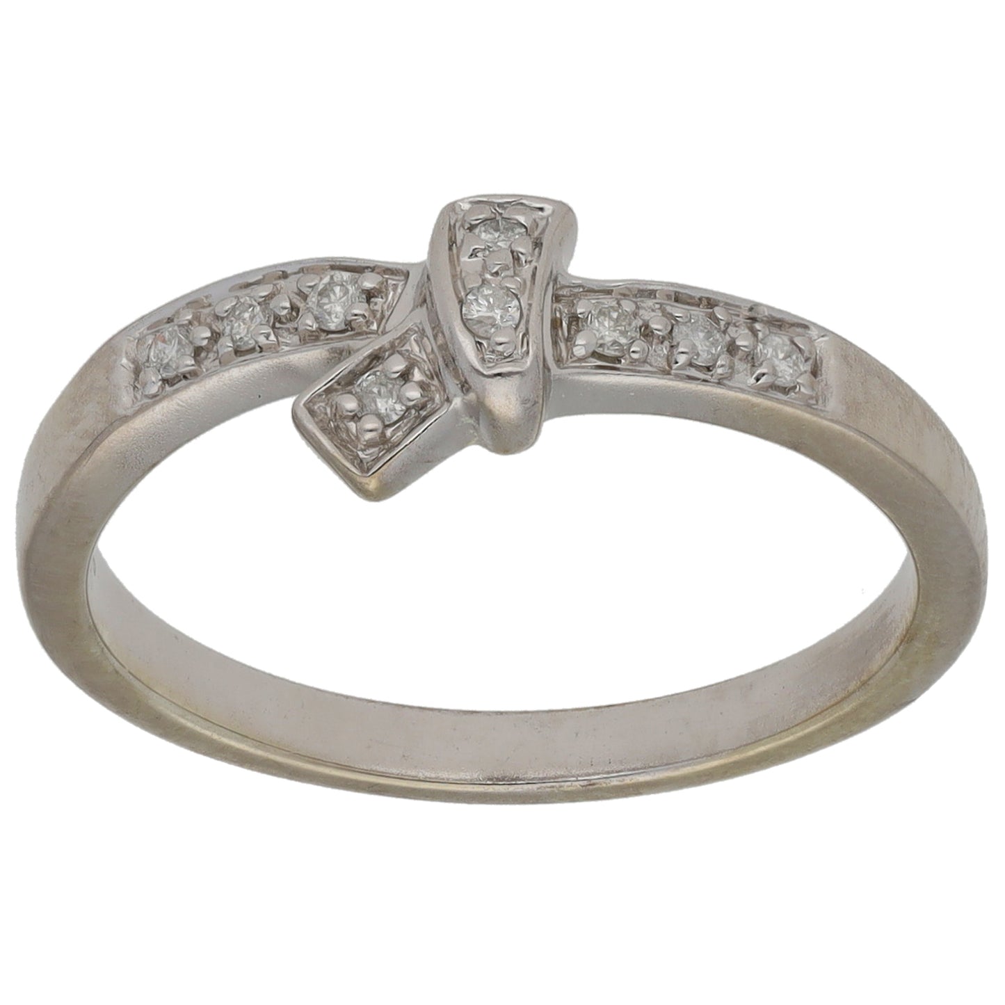 9ct White Gold 0.09ct Diamond Dress/Cocktail Ring Size O