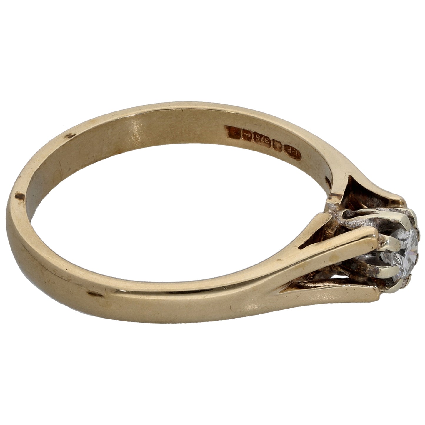 9ct Gold 0.10ct Diamond Solitaire Ring Size L