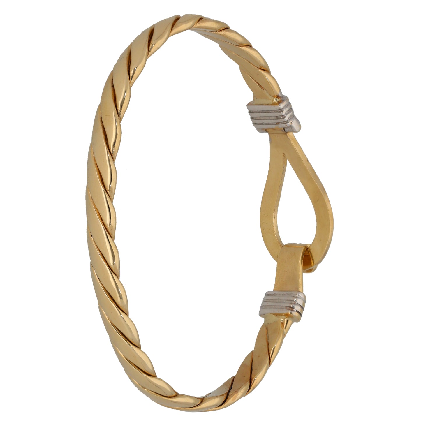 9ct Bi-Colour Gold Hinged/Clasp Bangle