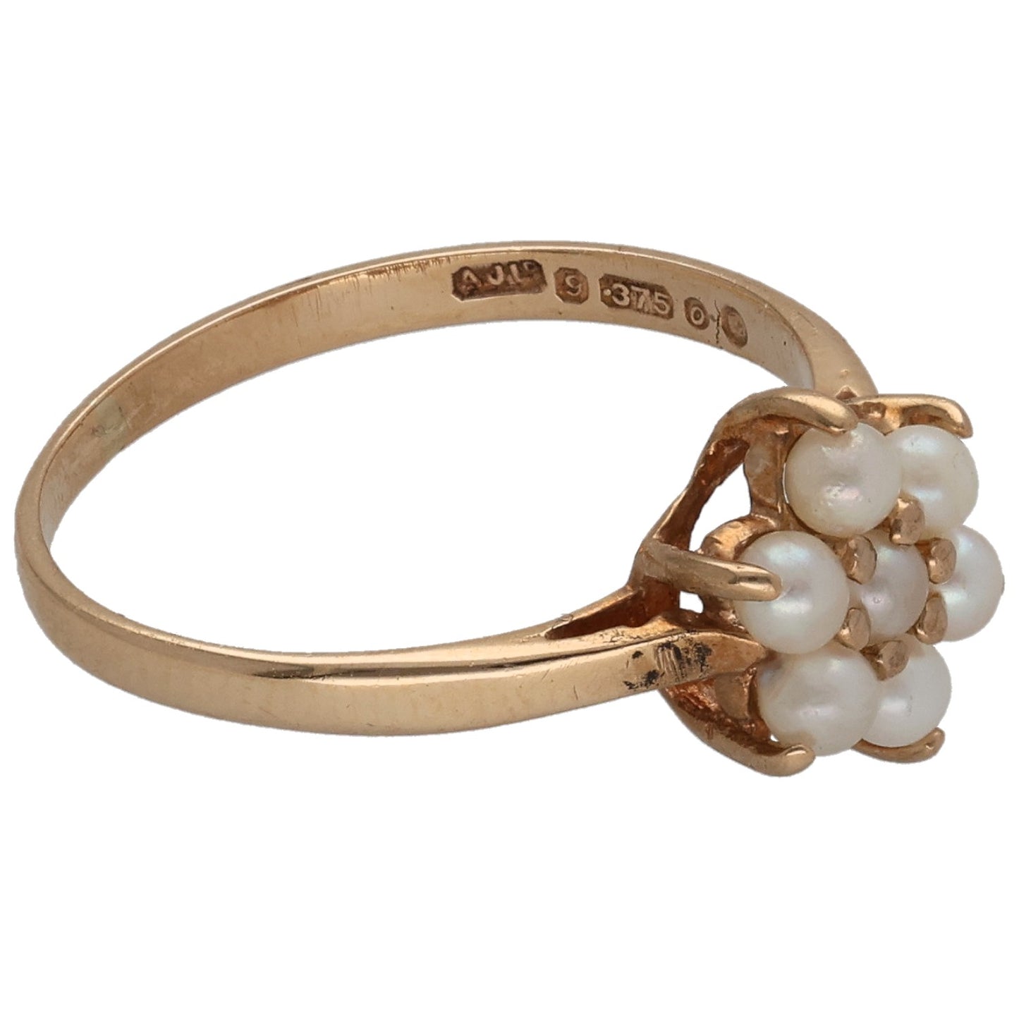 9ct Gold Cultured Pearl Dress/Cocktail Ring Size L