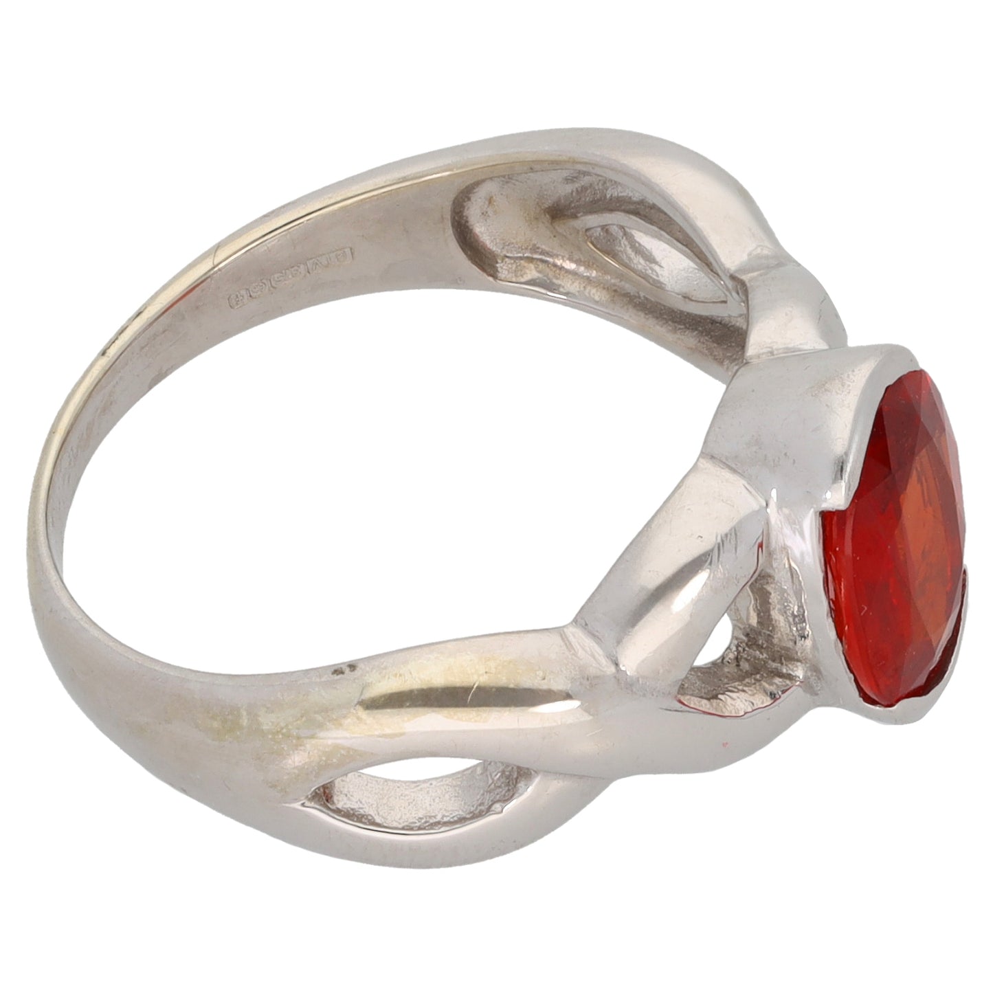 9ct White Gold Sapphire Single Stone Ring Size N