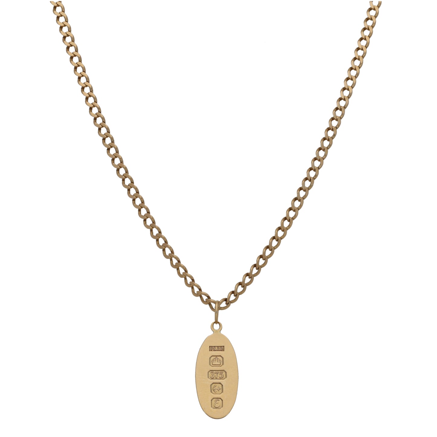 9ct Gold Ingot Pendant With Chain