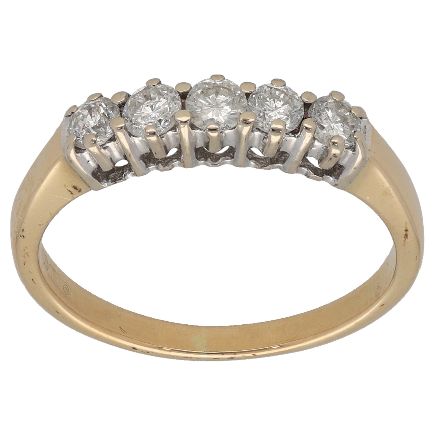 18ct Gold 0.50ct Diamond Half Eternity Ring Size O