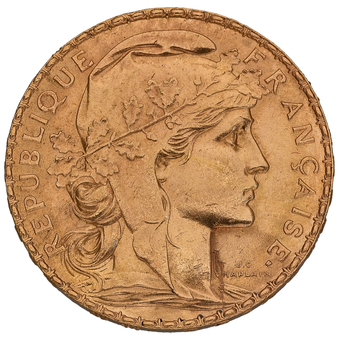 22ct Gold French 20 Francs Coin 1907