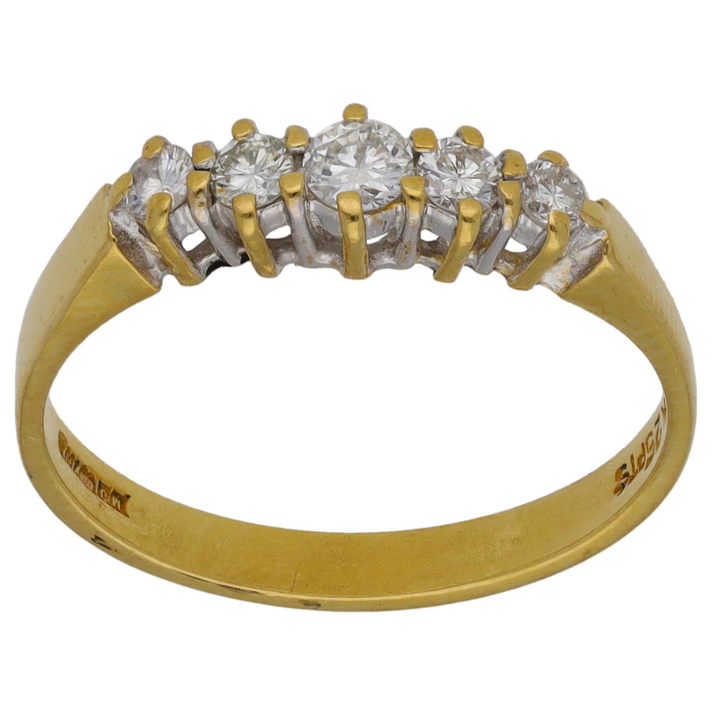 18ct Gold 0.26ct Diamond Half Eternity Ring Size K