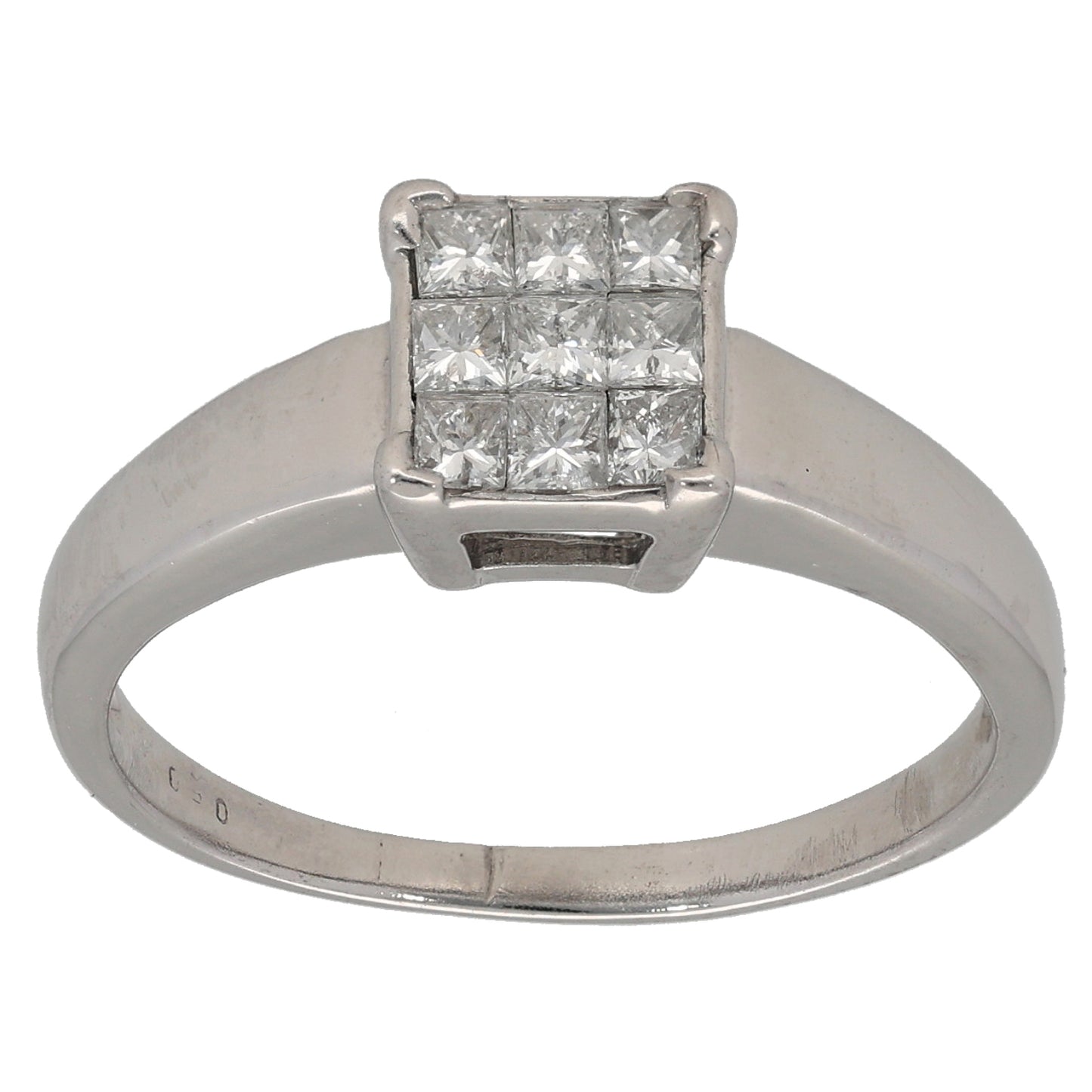 18ct White Gold 0.50ct Diamond Dress/Cocktail Ring Size R