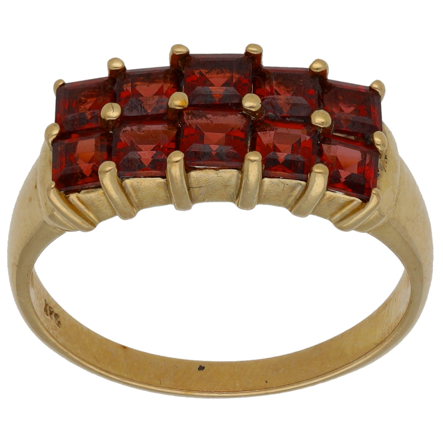 9ct Gold Garnet Dress/Cocktail Ring Size P