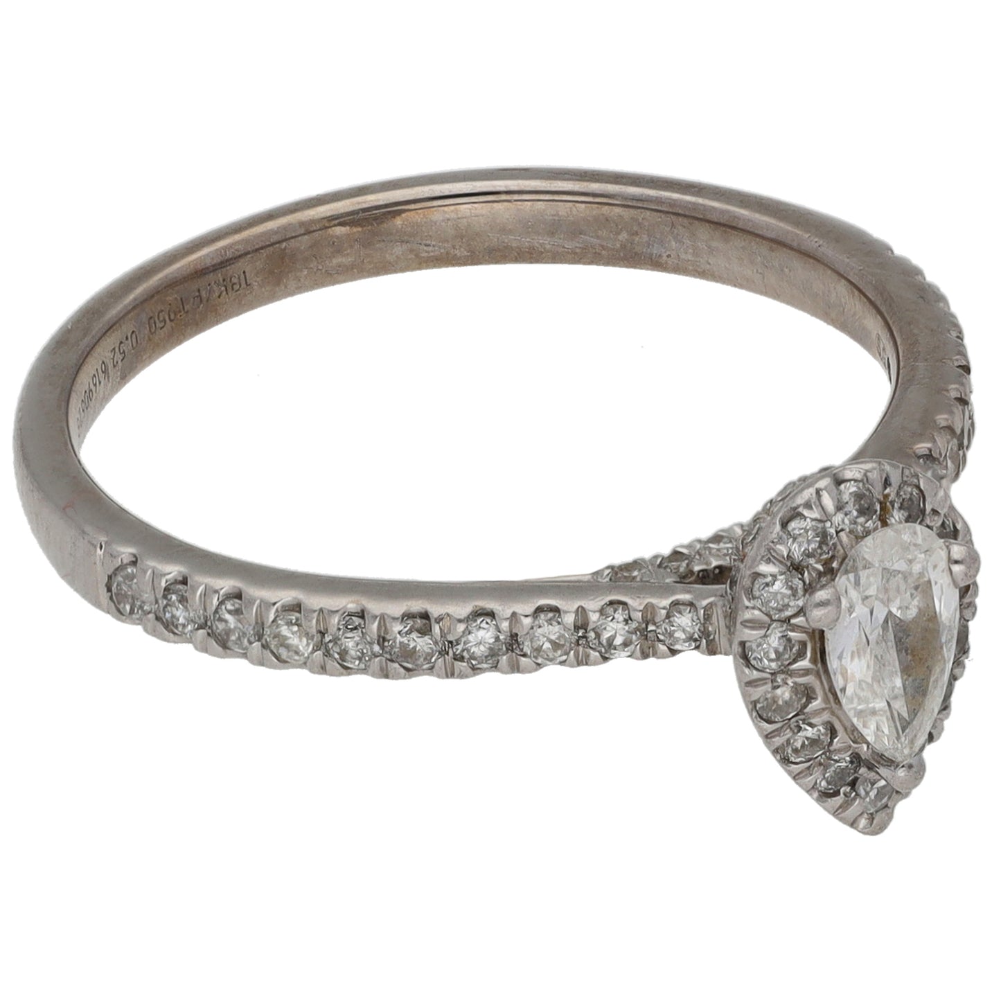 18ct White Gold 0.52ct Diamond Dress/Cocktail Ring Size N