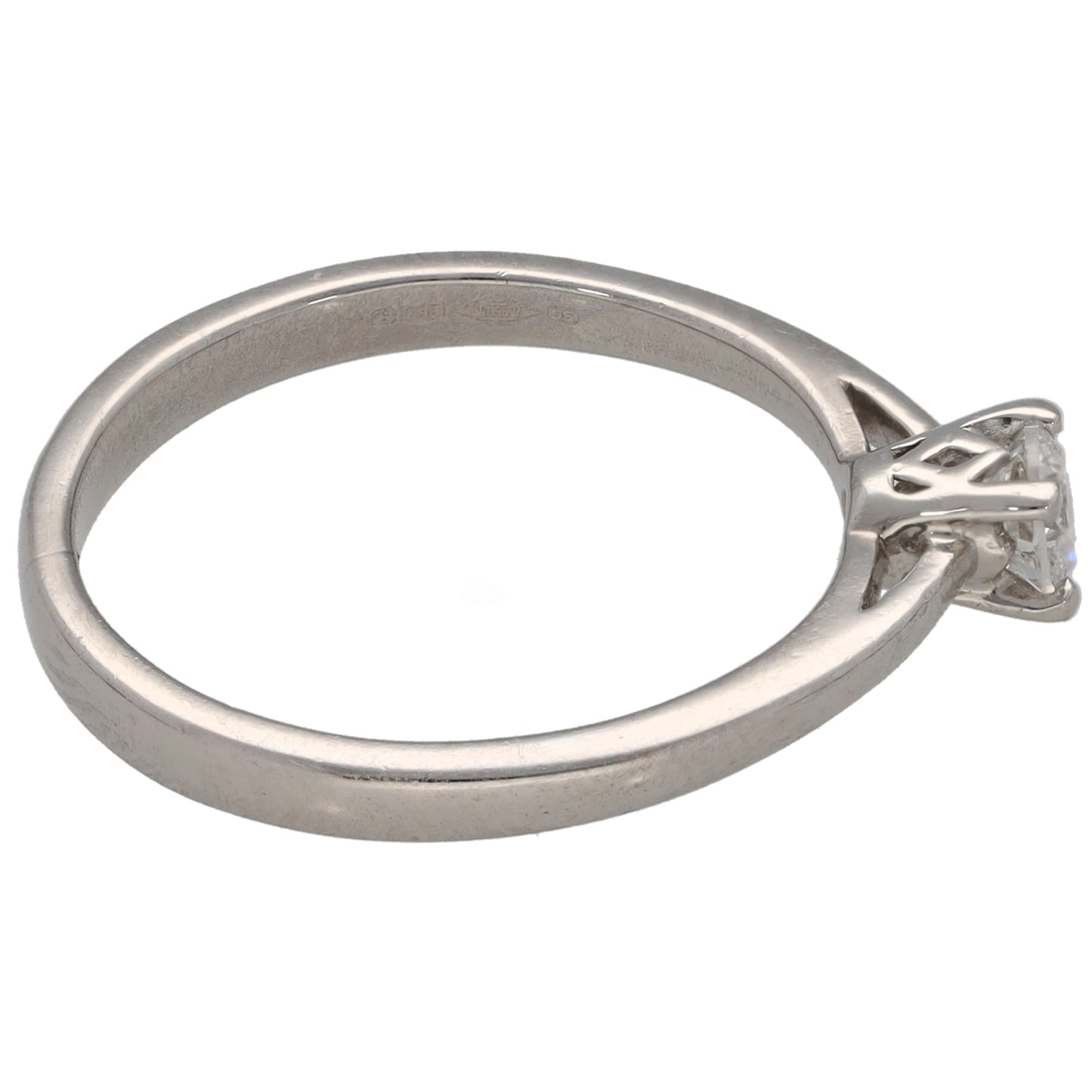 Platinum 0.20ct Diamond Solitaire Ring Size M