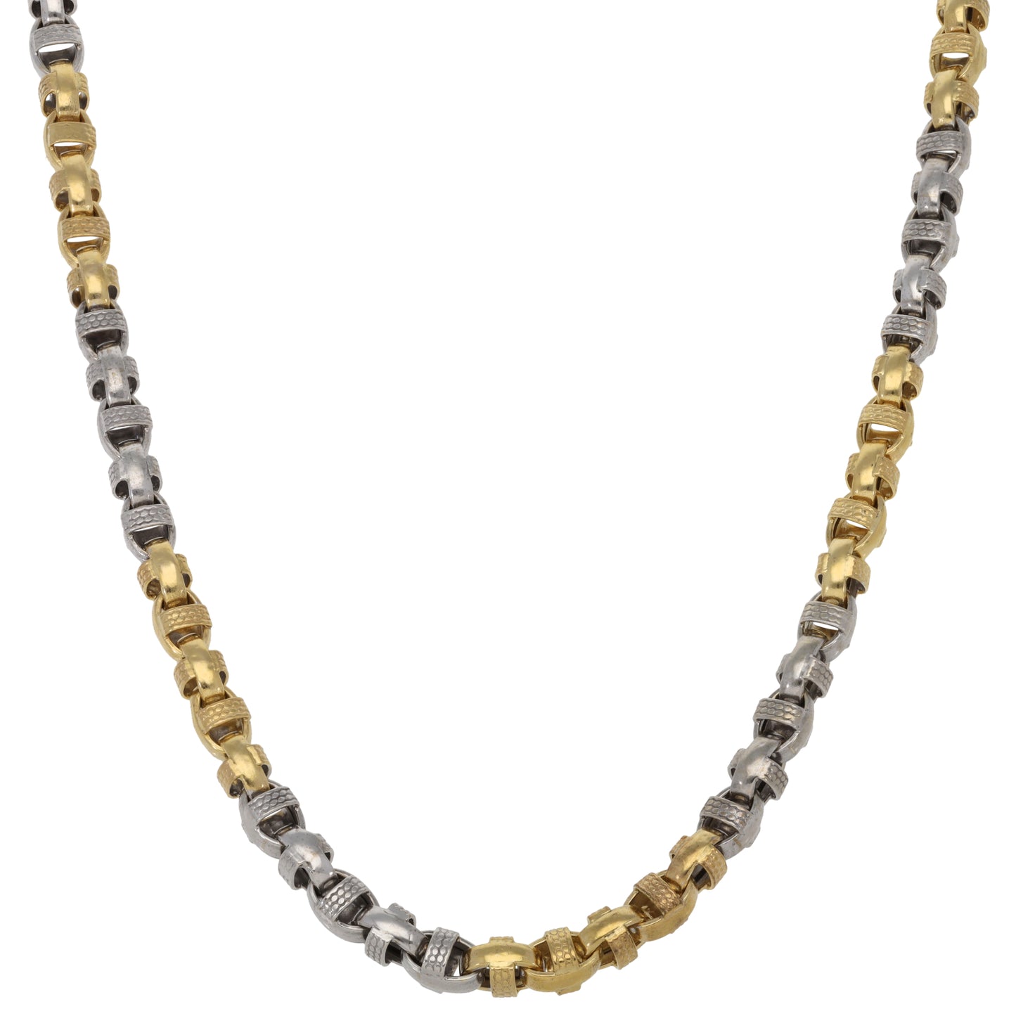 18ct Bicolour Gold Fancy Necklace 28"