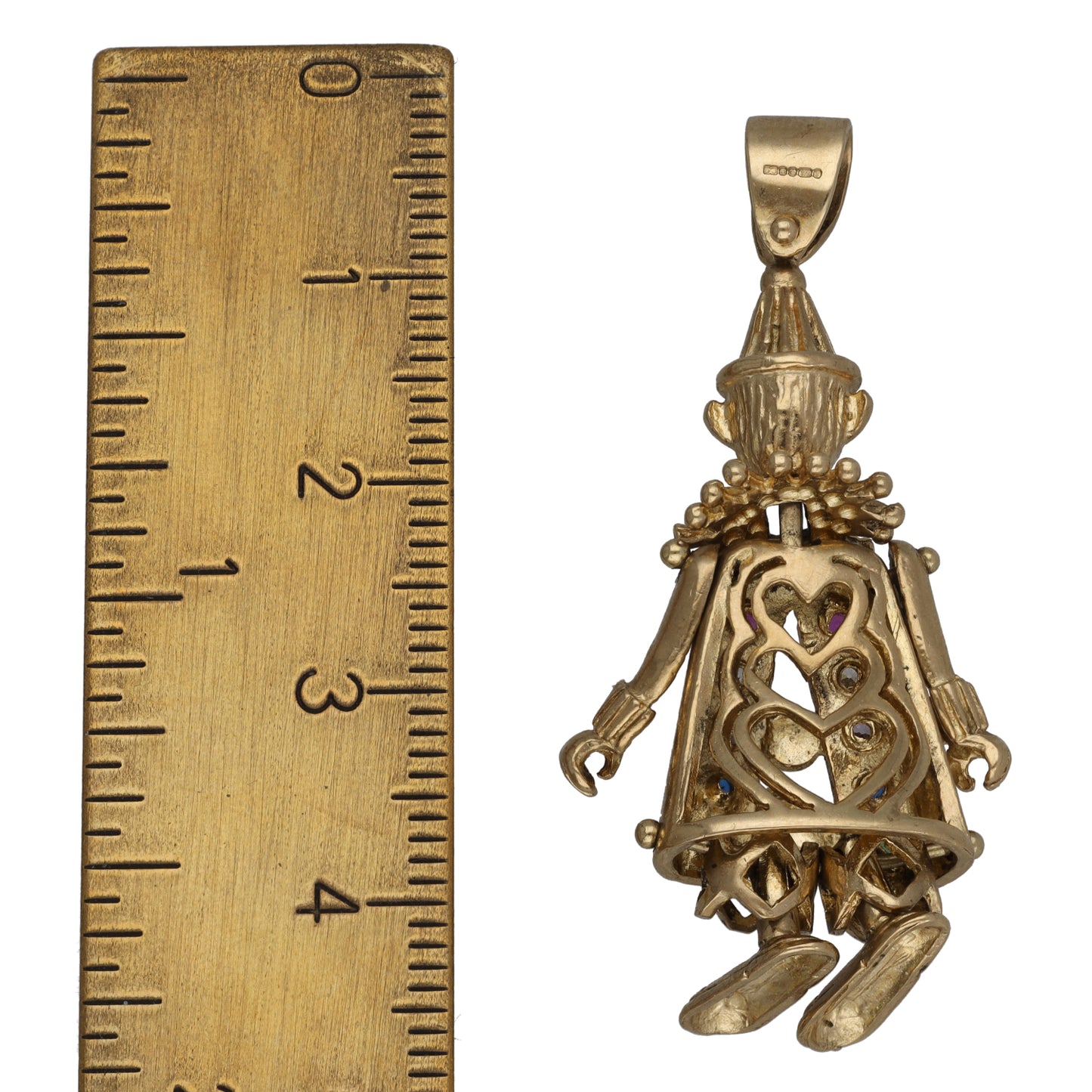 9ct Gold Imitation Gems Clown Pendant