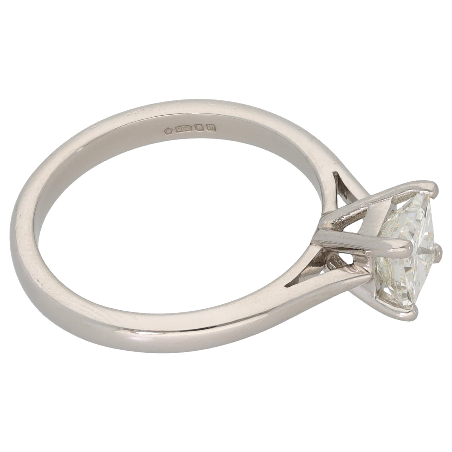 Platinum 1.00ct Diamond Solitaire Ring Size N
