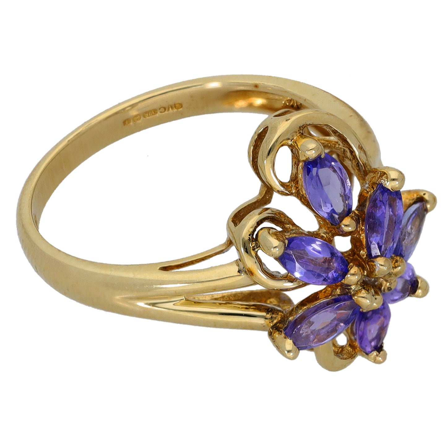 9ct Gold Tanzanite Dress/Cocktail Ring Size O