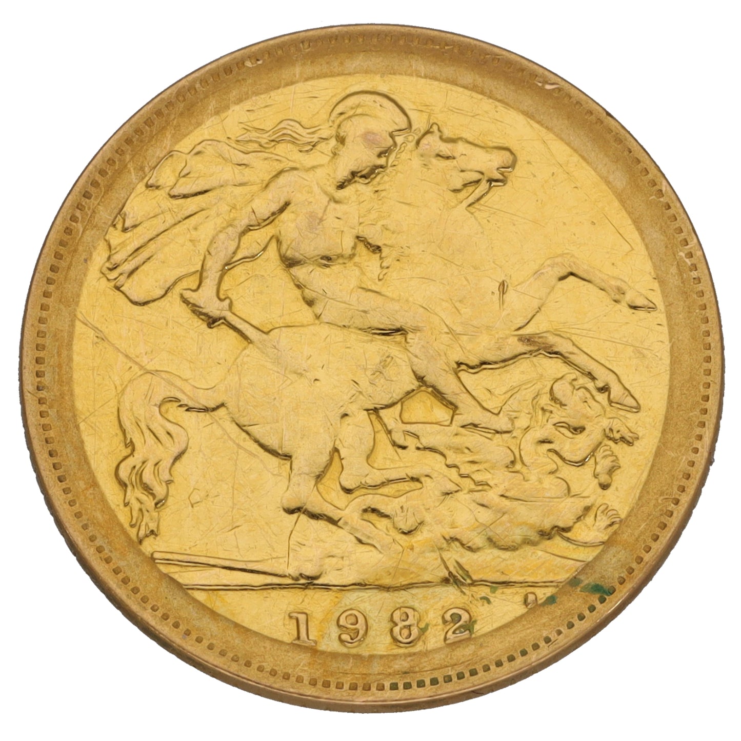 22ct Gold Queen Elizabeth II Half Sovereign Coin 1982