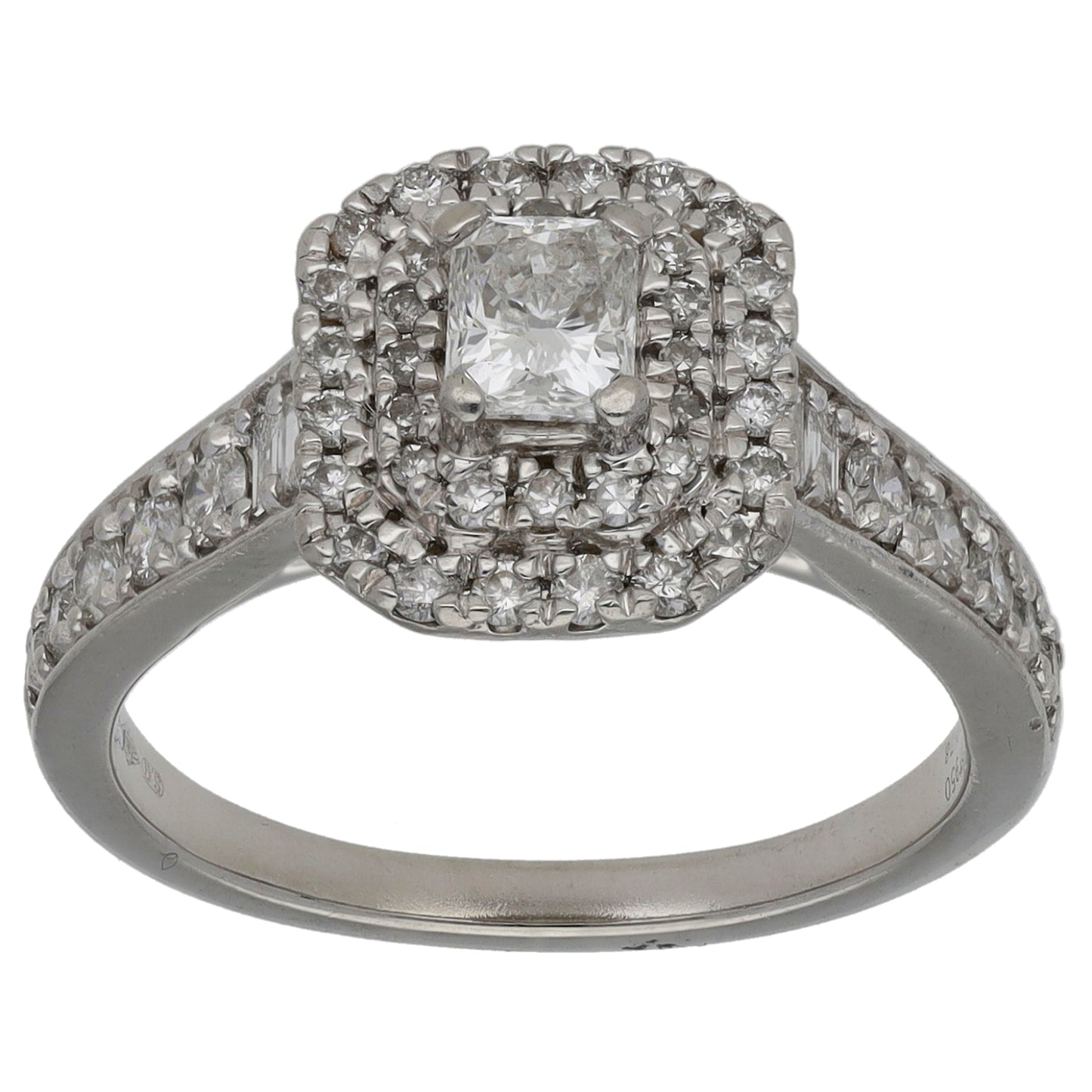 Platinum 0.78ct Diamond Cluster Ring Size K