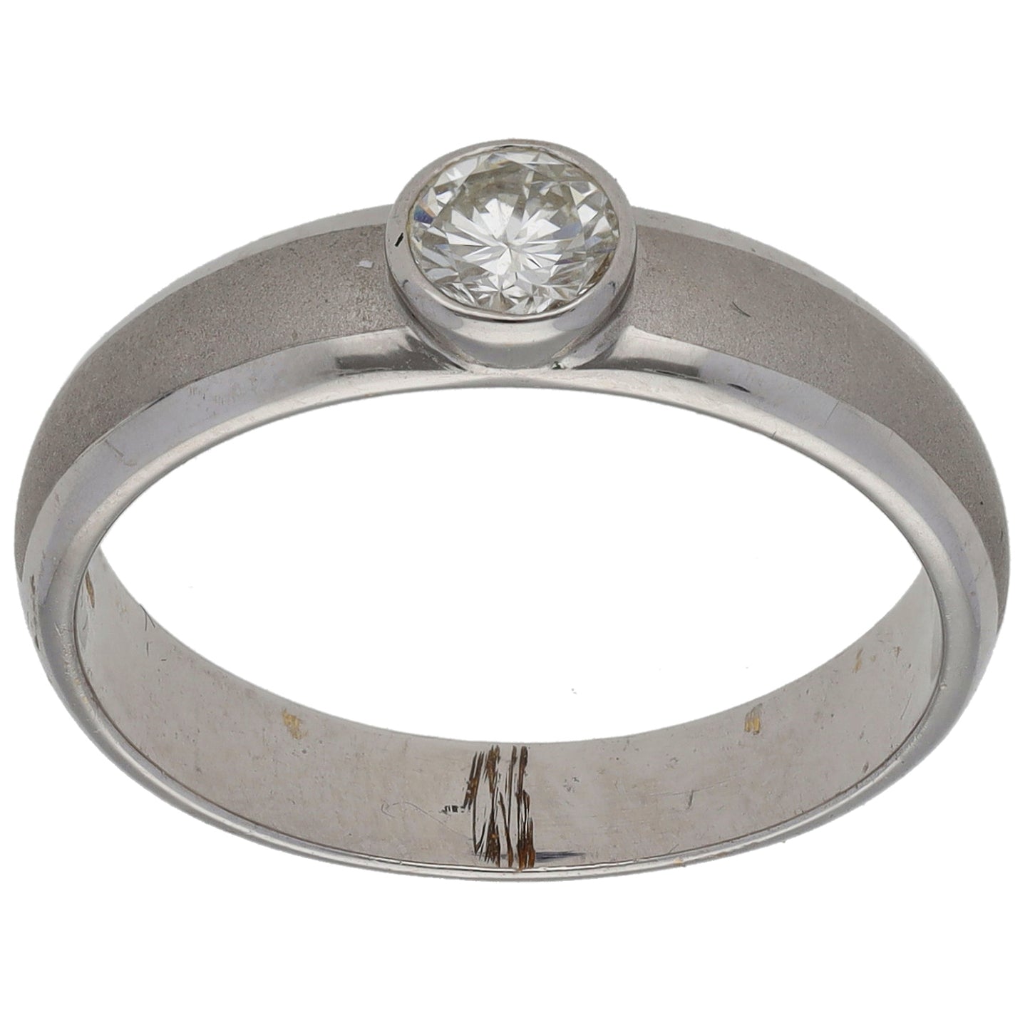 14ct White Gold 0.30ct Diamond Solitaire Ring Size P