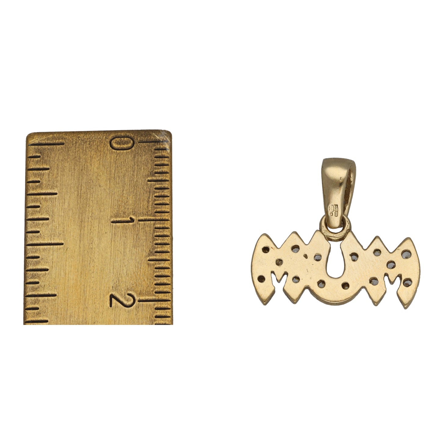 9ct Gold Cubic Zirconia Mum/Mother Pendant