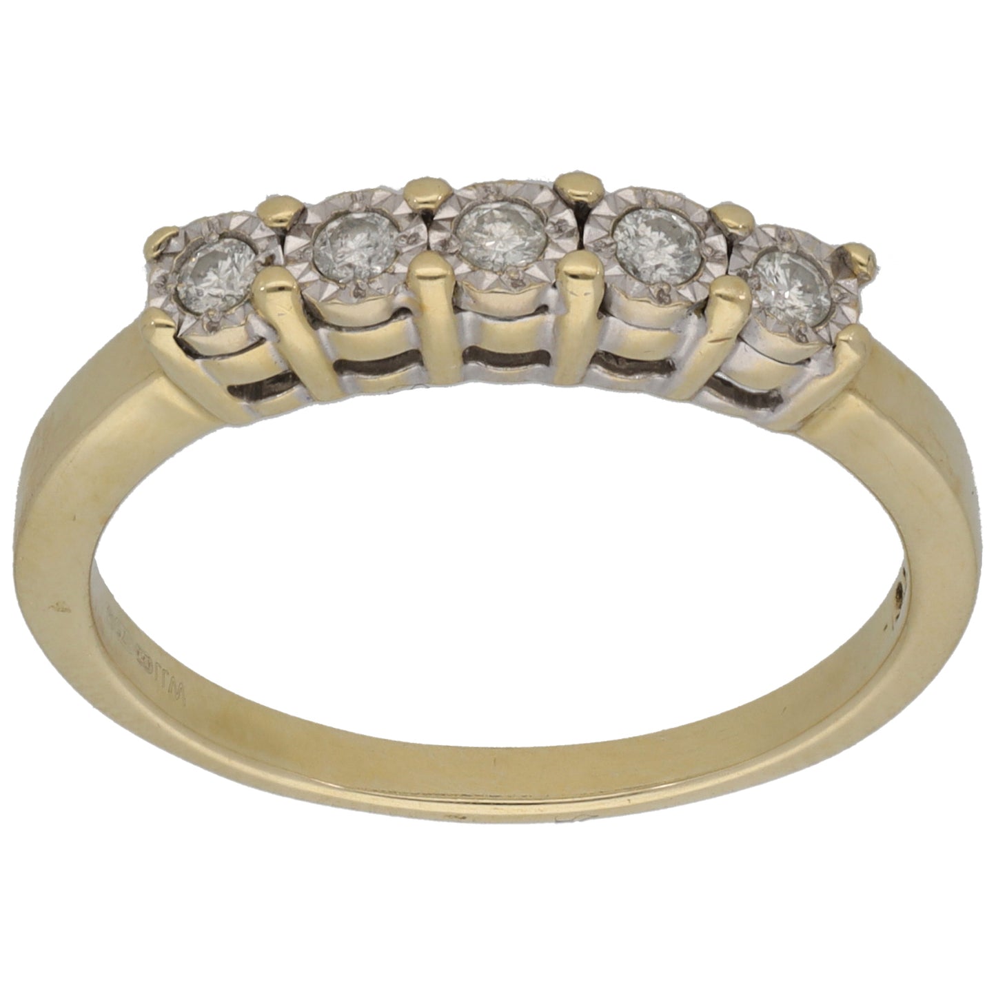 9ct Gold 0.15ct Diamond Half Eternity Ring Size S