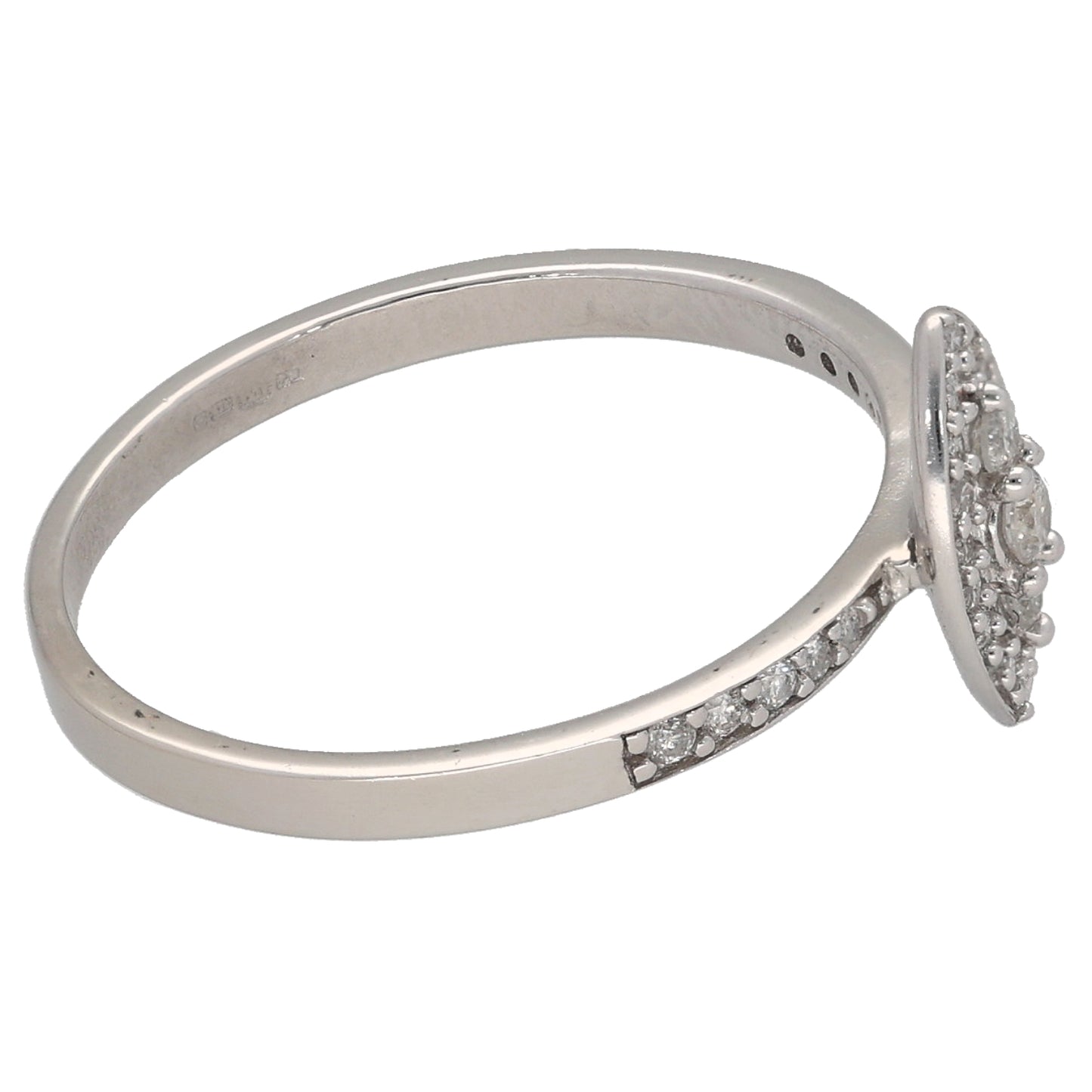9ct White Gold 0.48ct Diamond Cluster Ring Size M