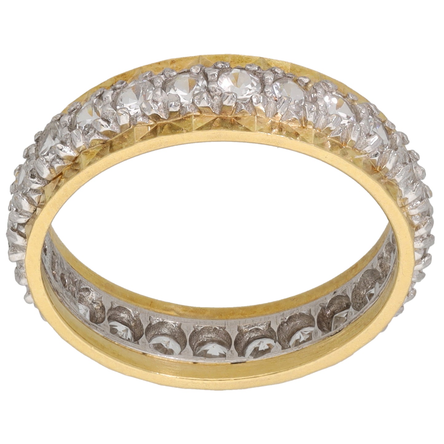18ct Gold Cubic Zirconia Eternity Ring Size P