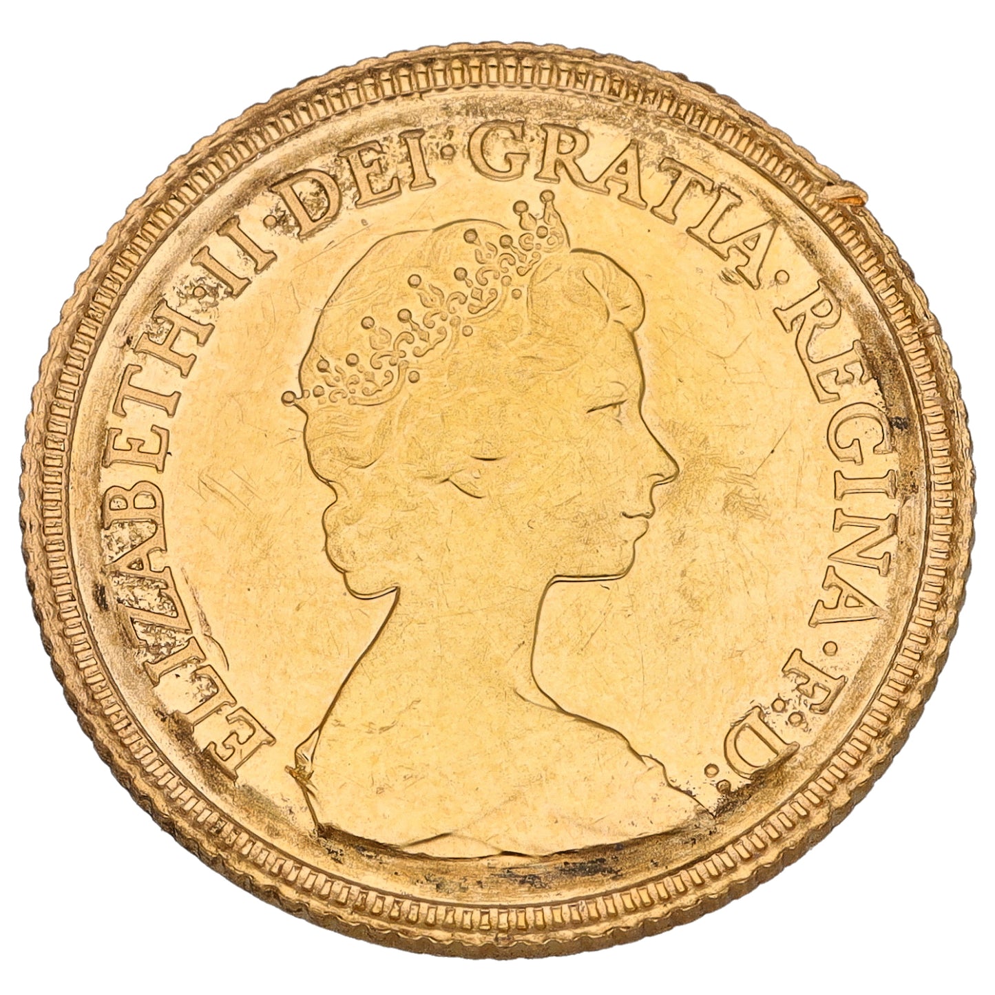 22ct Queen Elizabeth II Half Sovereign Coin 1982