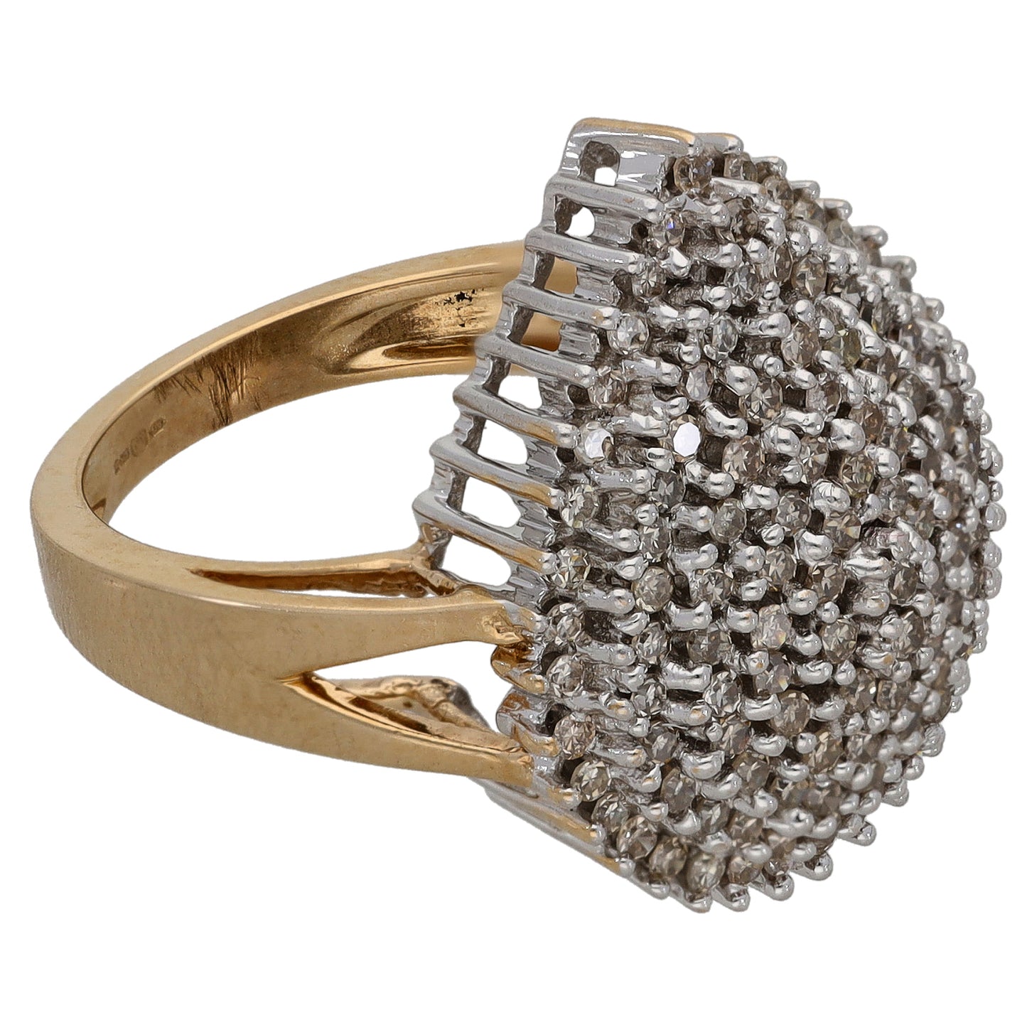 9ct Gold 1.24ct Diamond Cluster Ring Size L