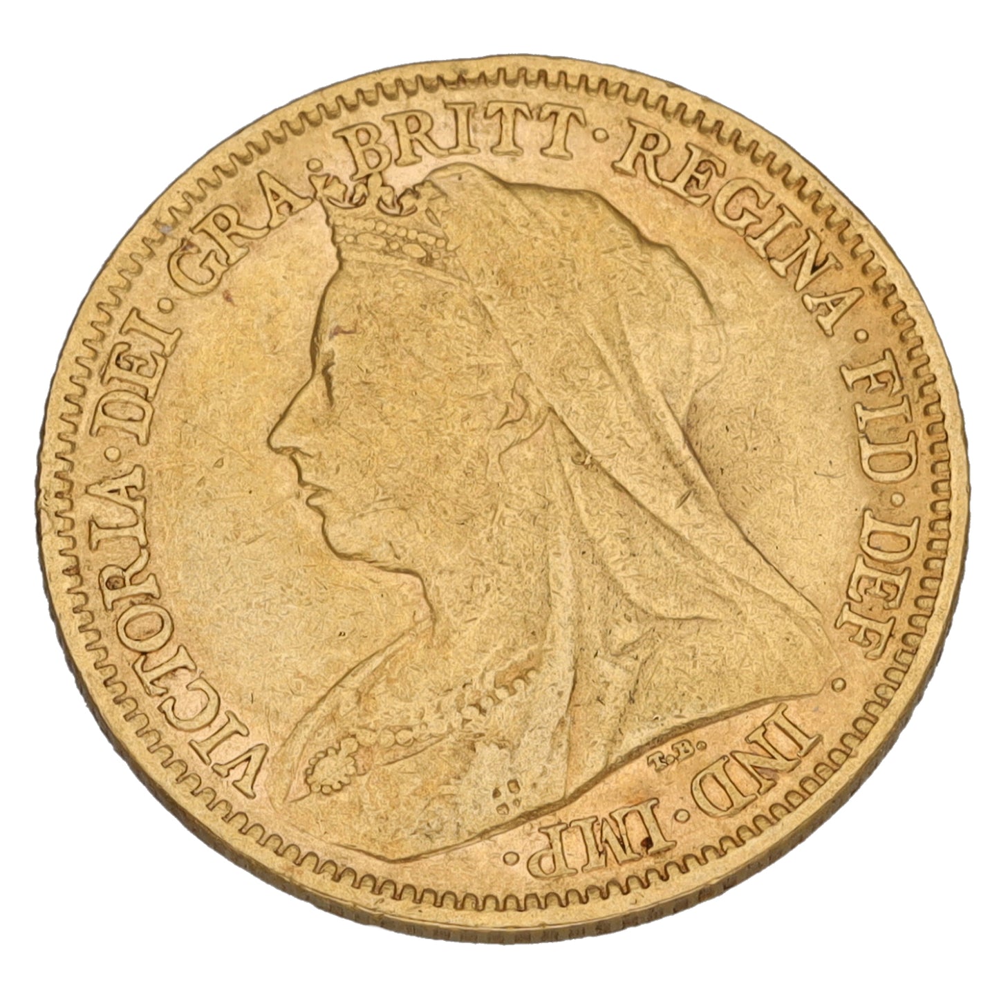 22ct Gold Queen Victoria Half Sovereign Coin 1900