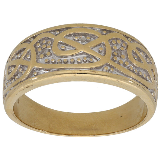 9ct Gold 0.05ct Diamond Alternative Ring Size T