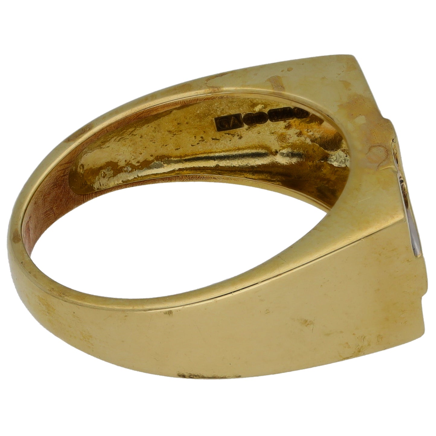 9ct Gold Patterned Signet Ring Size P