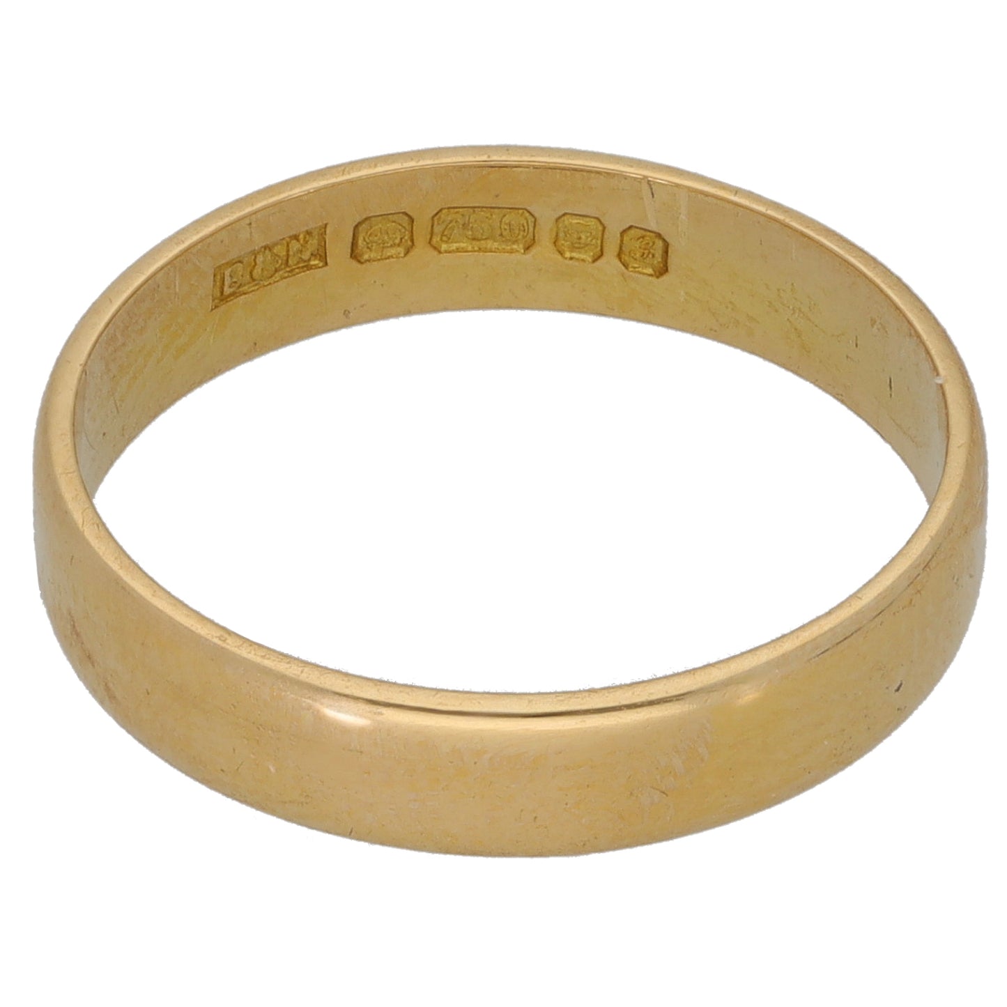 18ct Gold Plain Wedding Ring Size M