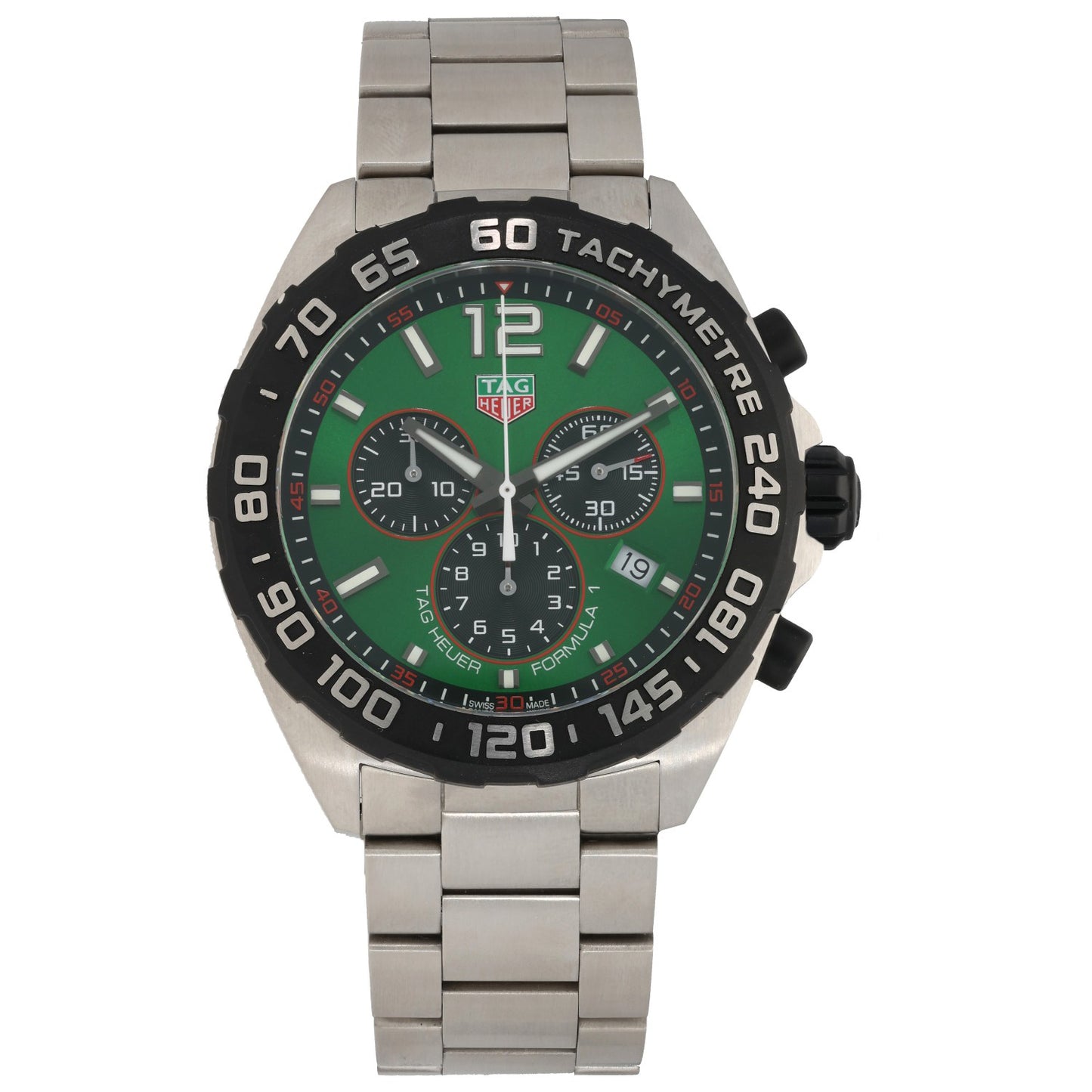 Tag Heuer Formula 1 CAZ101AP, green dial, stainless steel, front