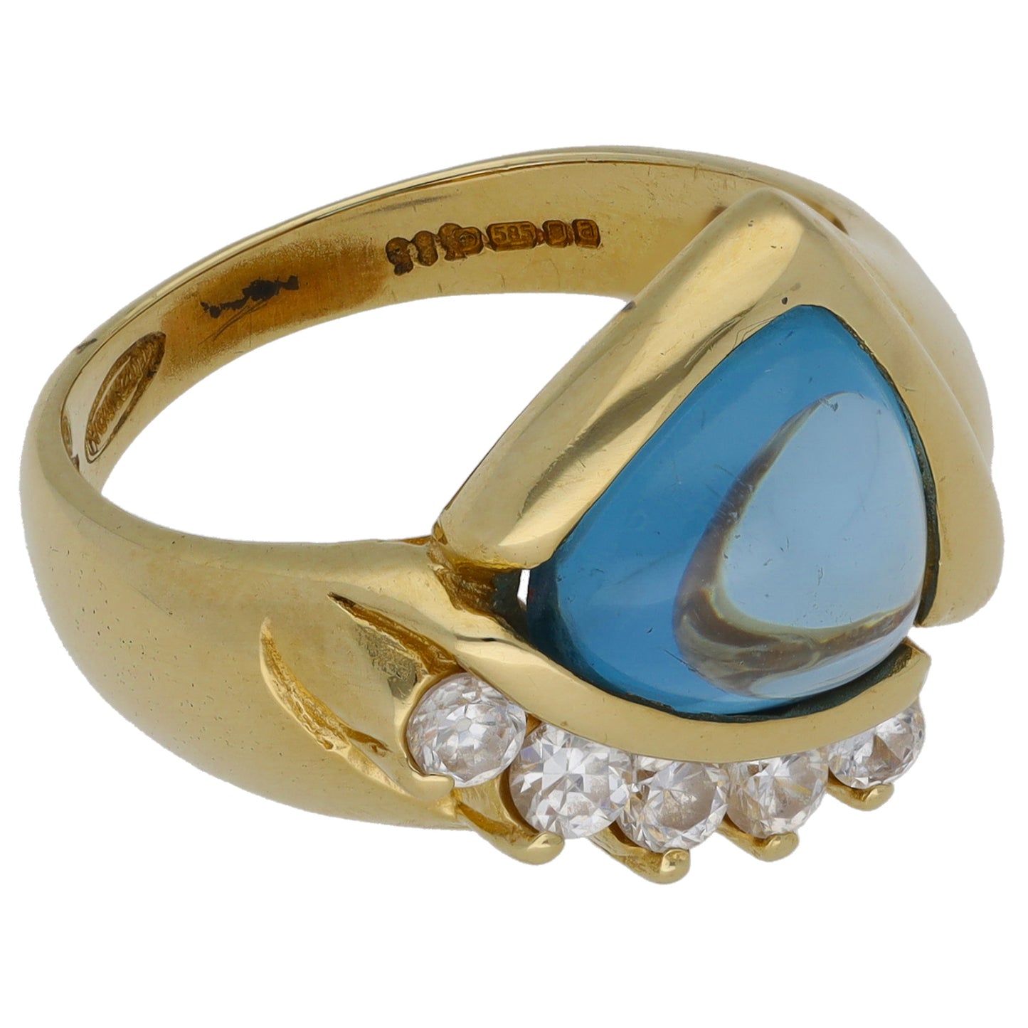 14ct Gold Imitation Gems Dress/Cocktail Ring Size O