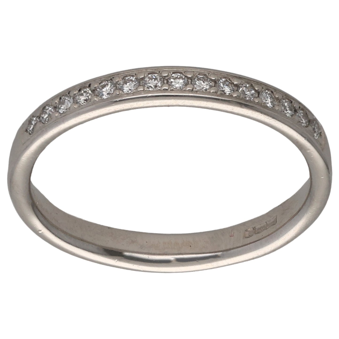 Platinum 0.15ct Diamond Half Eternity Ring Size L