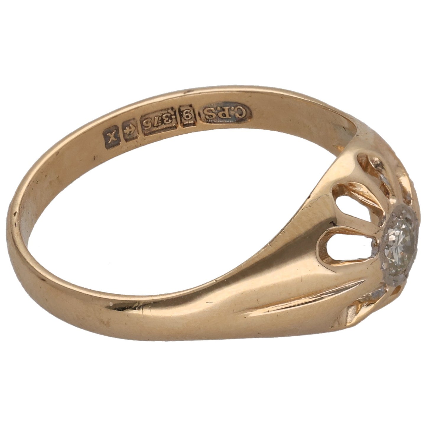 9ct Gold 0.15ct Diamond Solitaire Ring Size R