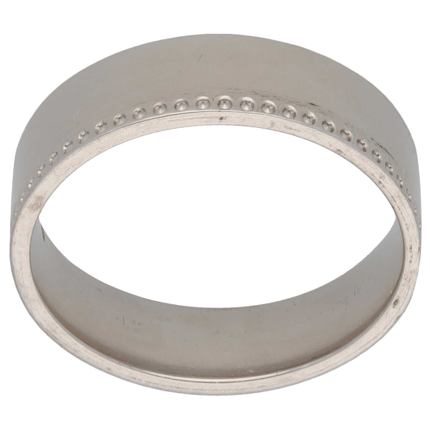 9ct White Gold Patterned Wedding Ring Size L
