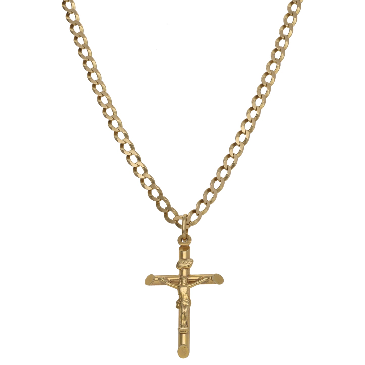 9ct Gold Crucifix Pendant With Chain