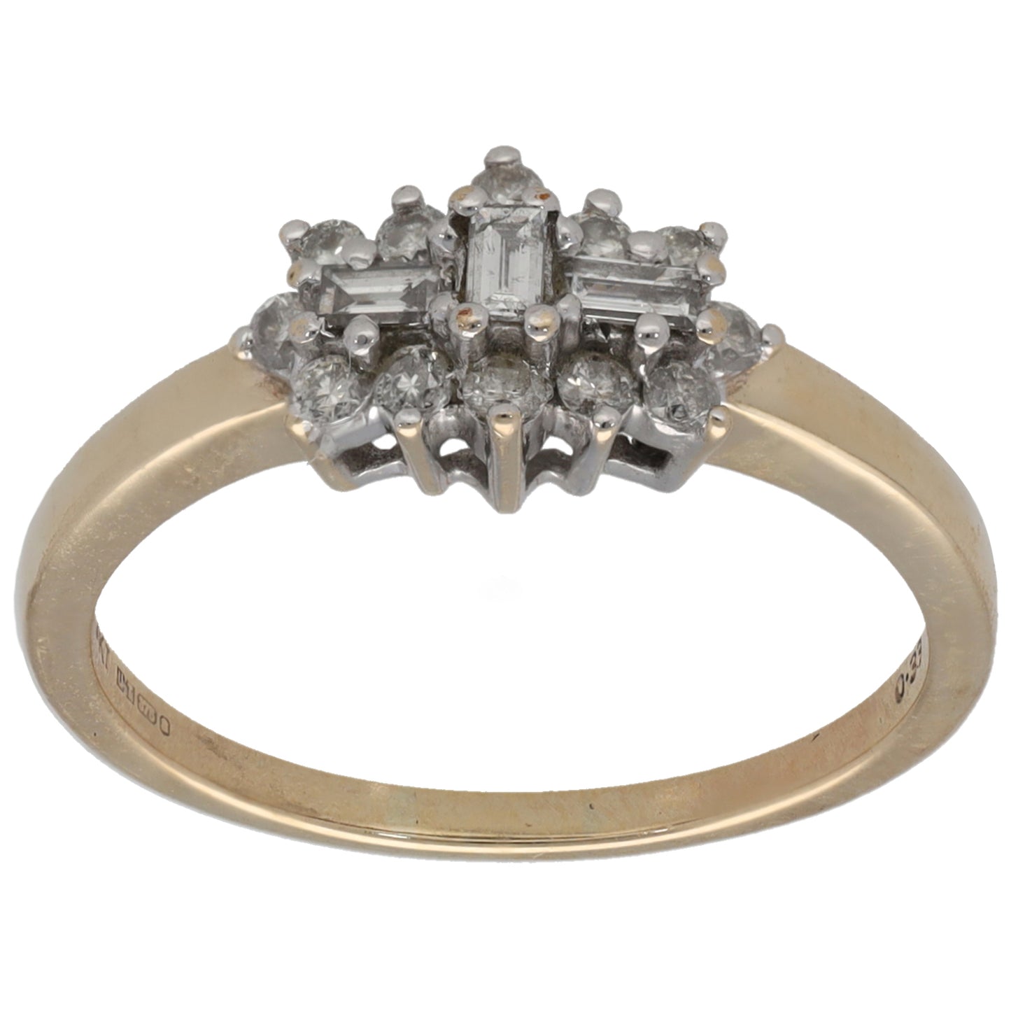 9ct Gold 0.19ct Diamond Cluster Ring Size N